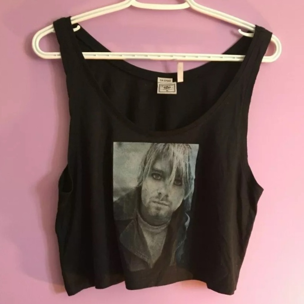 EXIST Miami Face Photo Cropped Tank Top Size M